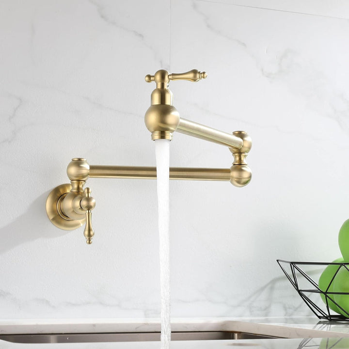 HomeLava Klassisch Faltbar Wasserhahn Küche Wandmontage Spültischarmatur Einhand Küchenarmatur Kaltw