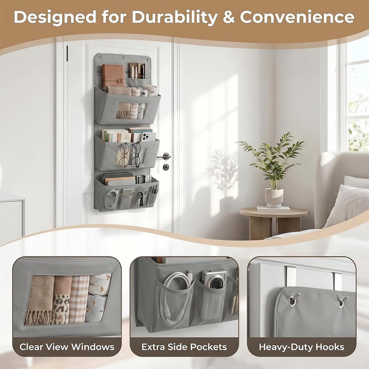 2 Stück Hängeorganizer 3-Schichten, 40 x 90 cm Tür Organizer mit 3 Taschen | Faltbarer Wandorganizer