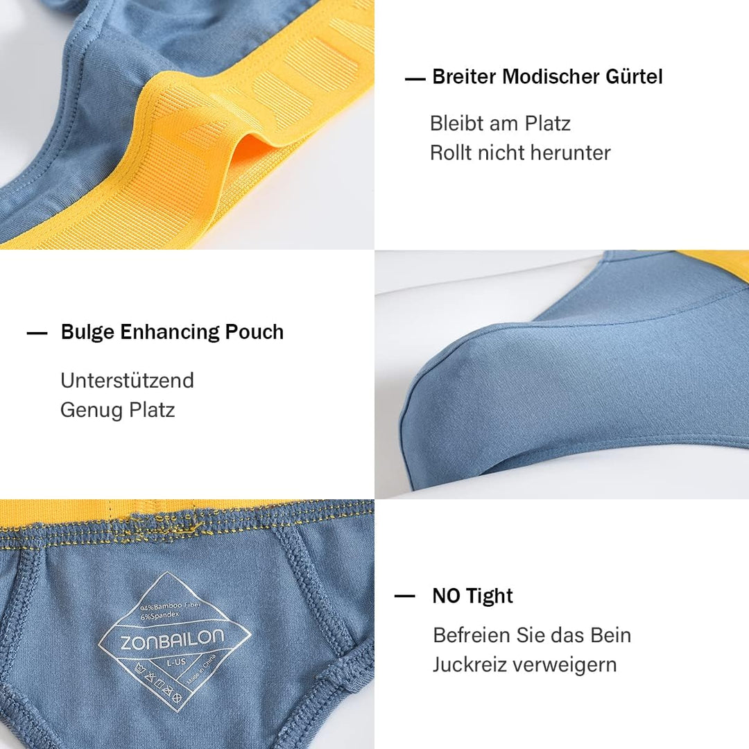 ZAIGELUO Herren String Bambus Tanga Unterwäsche Bulge Pouch Sexy Niedrige Taille T-Back Komfortabel