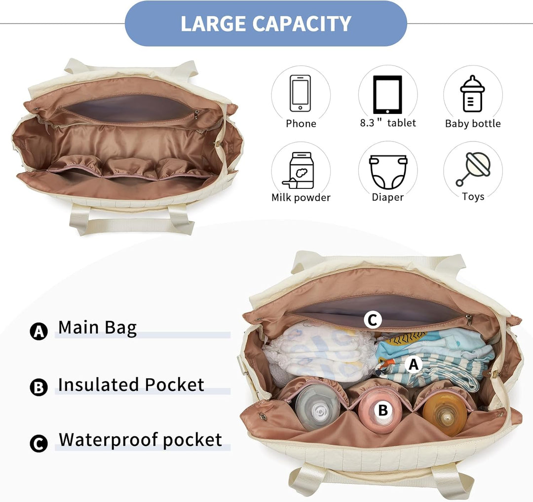 Miss Lulu Wickeltasche für Kinderwagen Wasserdichte Multifunktionale Babytasche mit Kinderwagenhaken