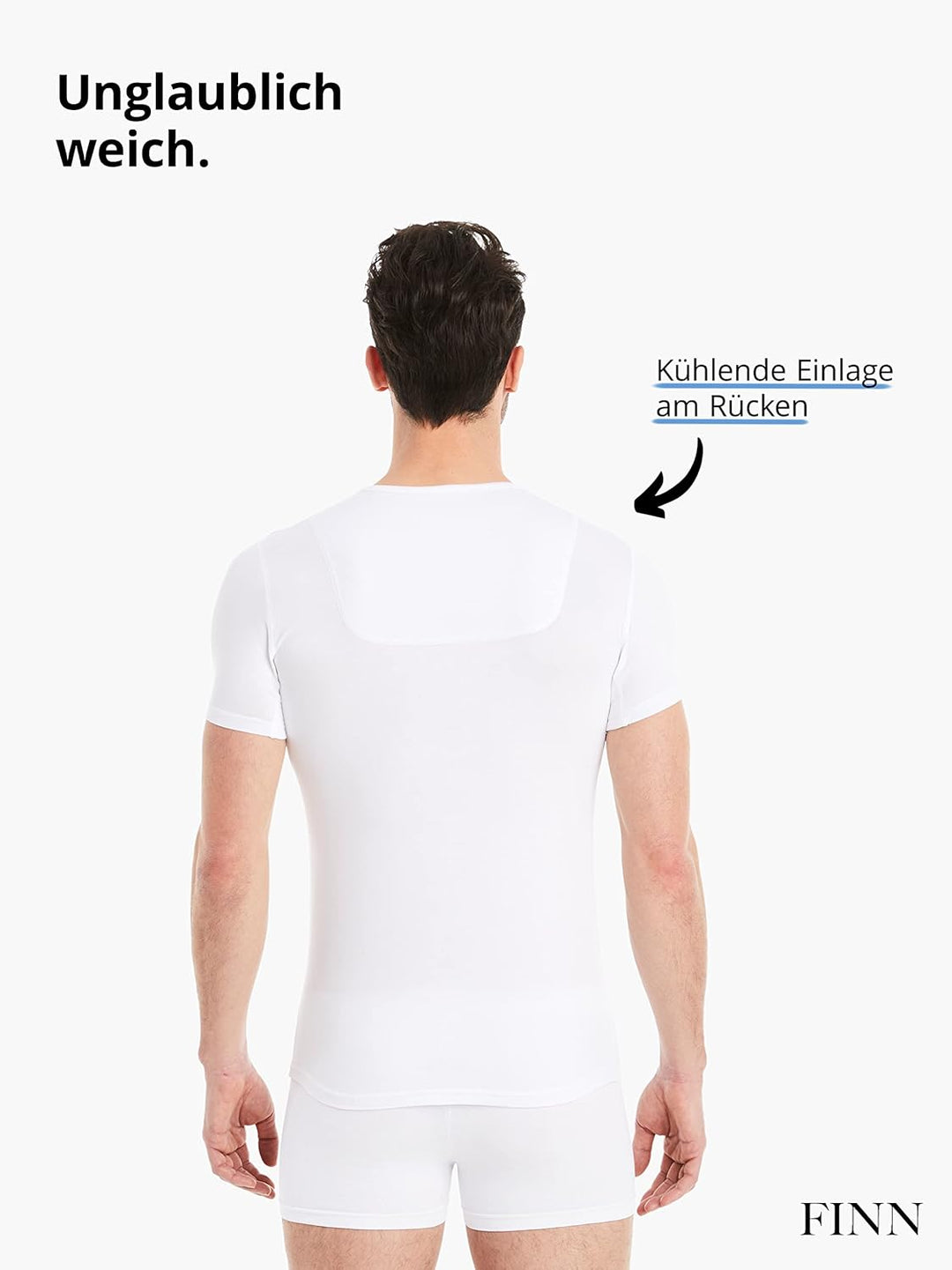 FINN Herren Funktions-Unterhemd mit V-Ausschnitt - Anti-Schweiss Shirt mit Einsätzen gegen Schweissf