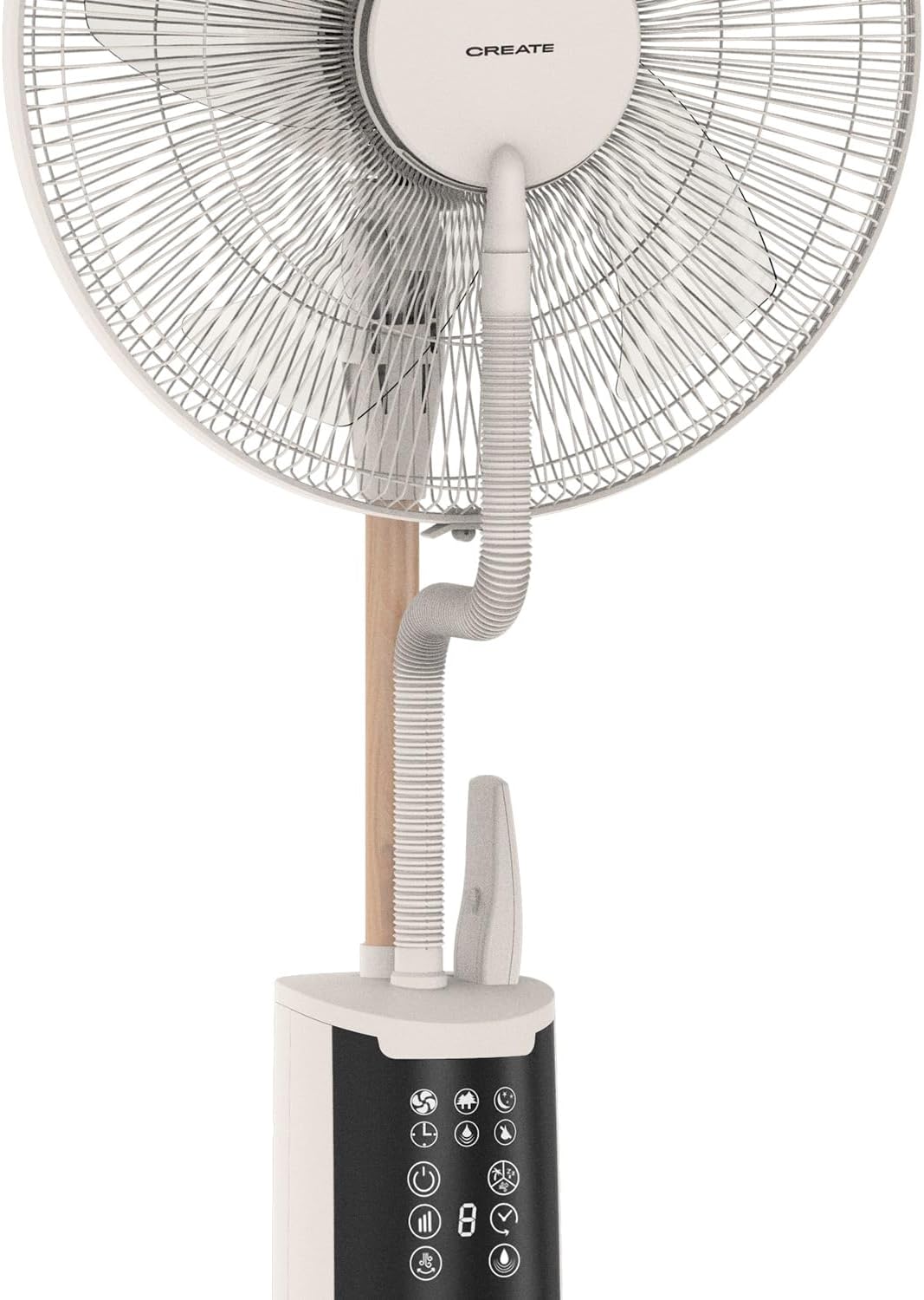 CREATE / AIR MIST PRO/Oszillierender Vernebelungsventilator mit Fernbedienung Cremeweiss/Leise, Vent