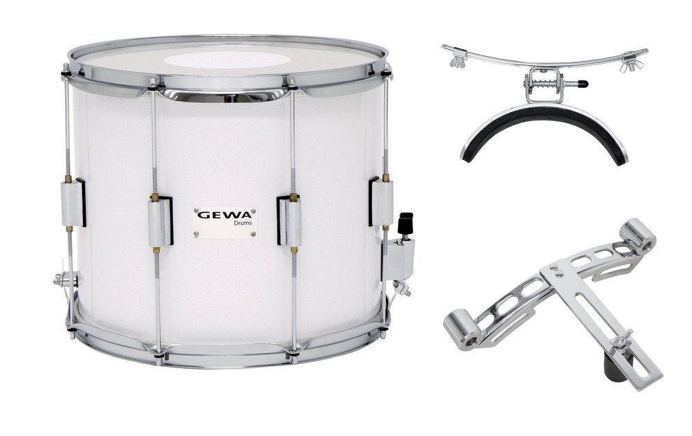 GEWA Marschtrommel, Paradetrommel 14x10" Birkenkessel weiss foliert Paradetrommel 14 x 10" weiss, Pa