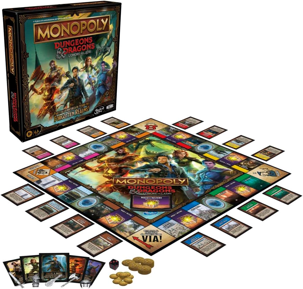 Monopoly, Dungeons & Dragons: The Ehre der Dieves, Spiel für 2-5 Spieler, ab 8 Jahren
