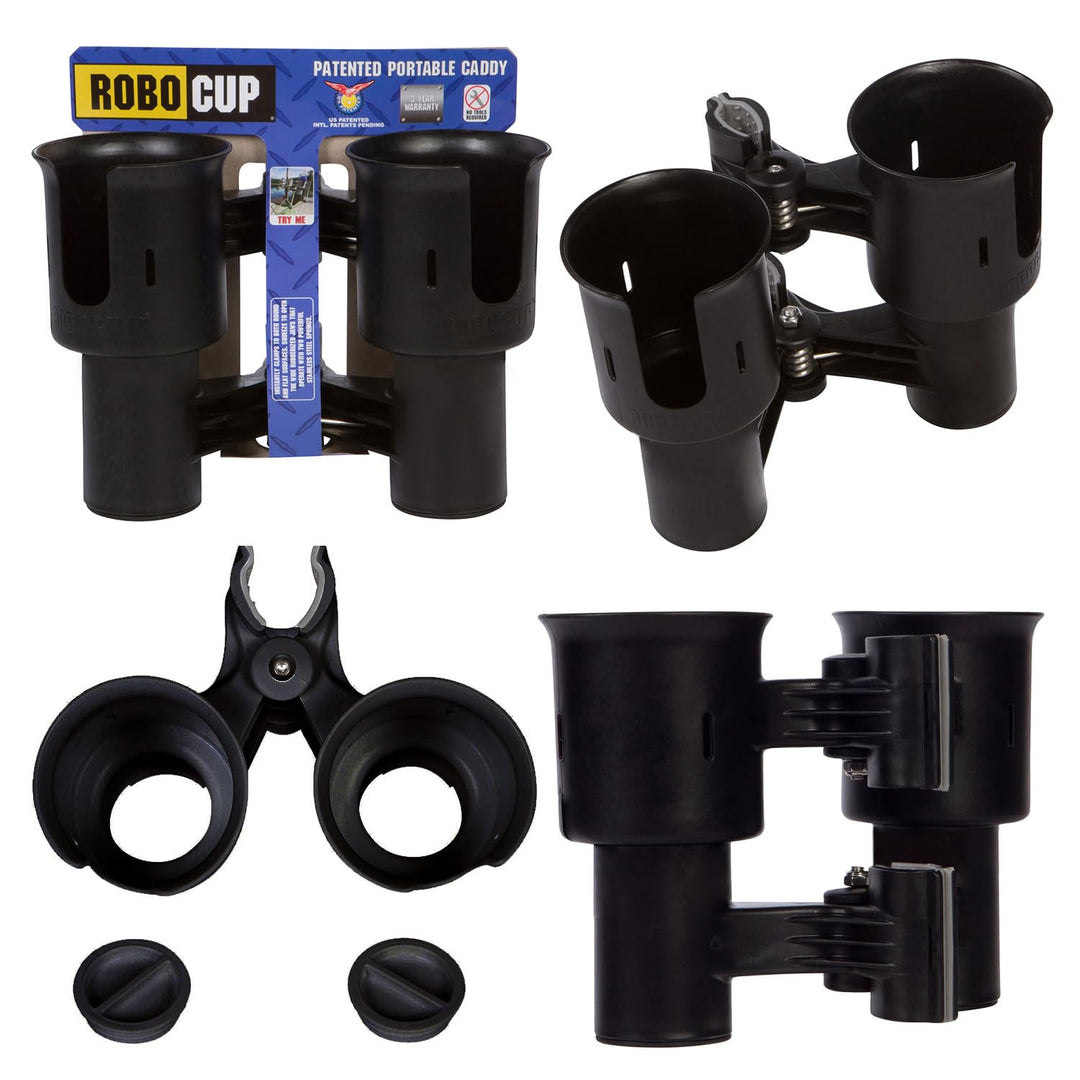 RoboCup Bester Getränkehalter für Getränke, Angeln, Strandkorb, Mikrofonständer Schwarz, Schwarz