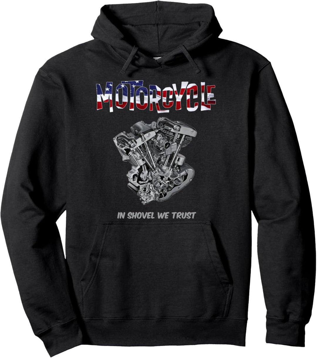HD Shovelhead V-Twin Cutaway USA Flagge Motorrad Gear Biker Pullover Hoodie