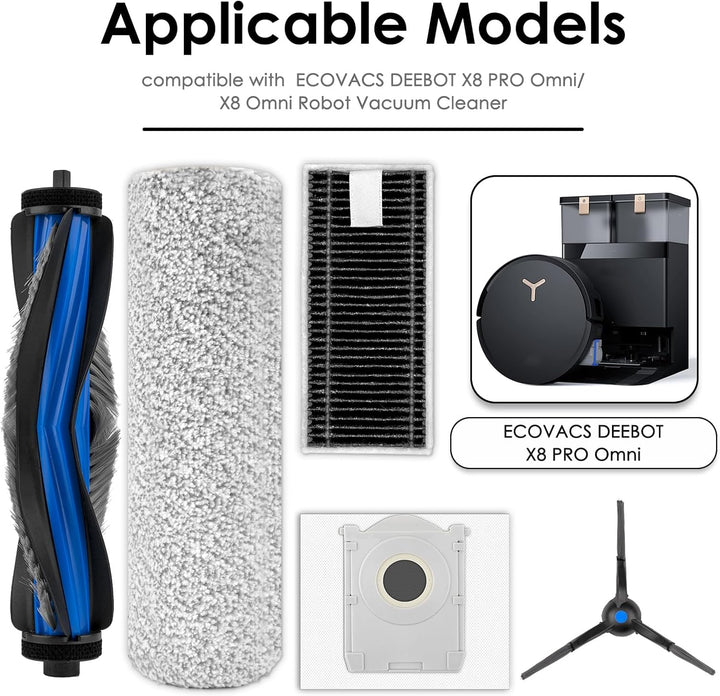 (9 Stück) X8 Pro Omni Ersatzteile, kompatibel mit ECOVACS DEEBOT X8 PRO Omni/ X8 Omni Saugrobote,. 1