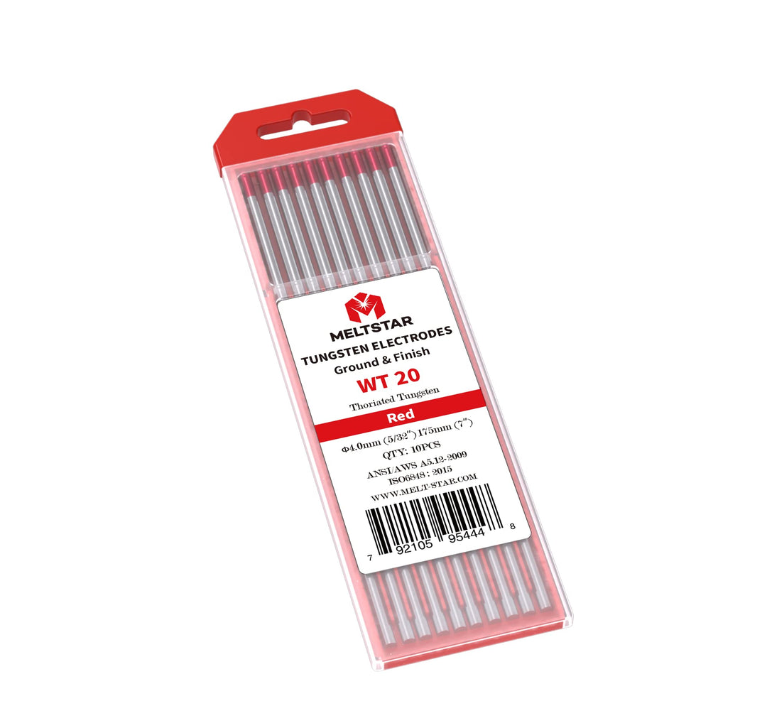 MELTSTAR WT20 Rot 2% Thoriumoxid WIG Wolframelektrode Elektrode Ø4.0 x 175MM 10 Stück Ø4.0 x 175MM R