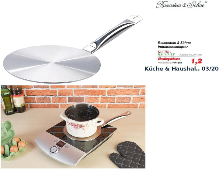 Rosenstein & Söhne Induktionskochplatte: Universal-Adapterplatte für Induktions-Kochfelder, Ø 24 cm