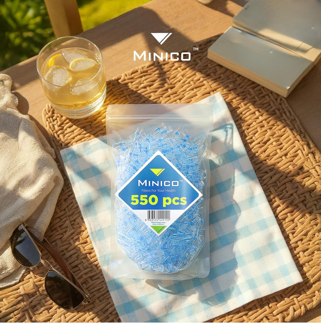 MINICO Zigarettenfilter Anti Teer Filter für Zigaretten, Regular 550 Stück Zigarettenfilter Aufsatz