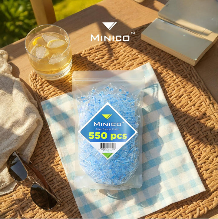 MINICO Zigarettenfilter Anti Teer Filter für Zigaretten, Regular 550 Stück Zigarettenfilter Aufsatz