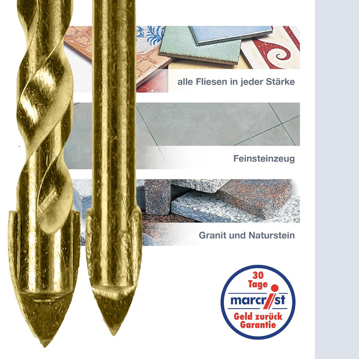 Marcrist TD850 Fliesenbohrer Set 6mm / 8mm - Hard Ceramic Bohrer für harte Fliesen, Keramik, Granit