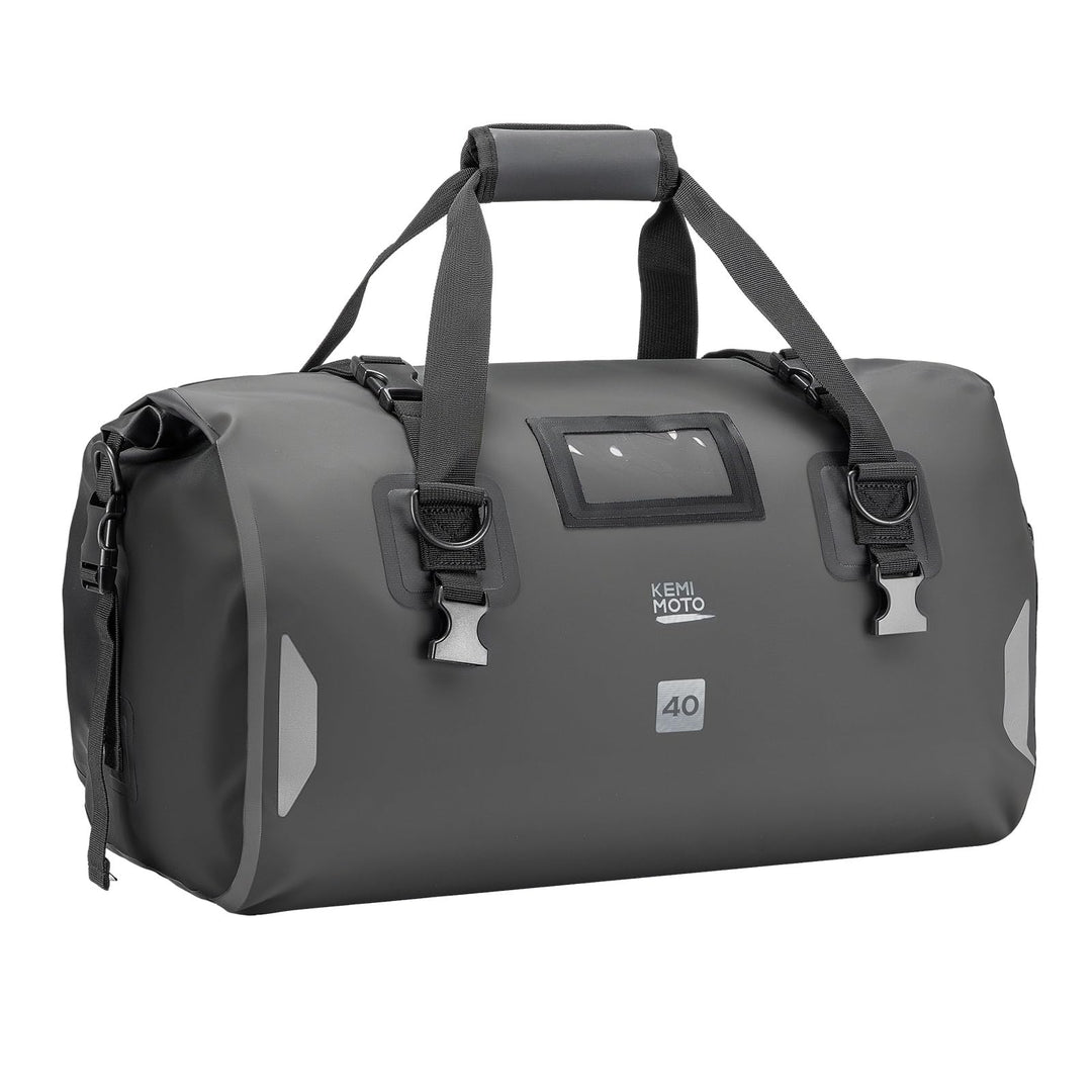 KEMIMOTO Motorrad Hecktasche 40L, IPX6 wasserdichte Motorradtasche Gepäckrolle mit Schnellverschluss