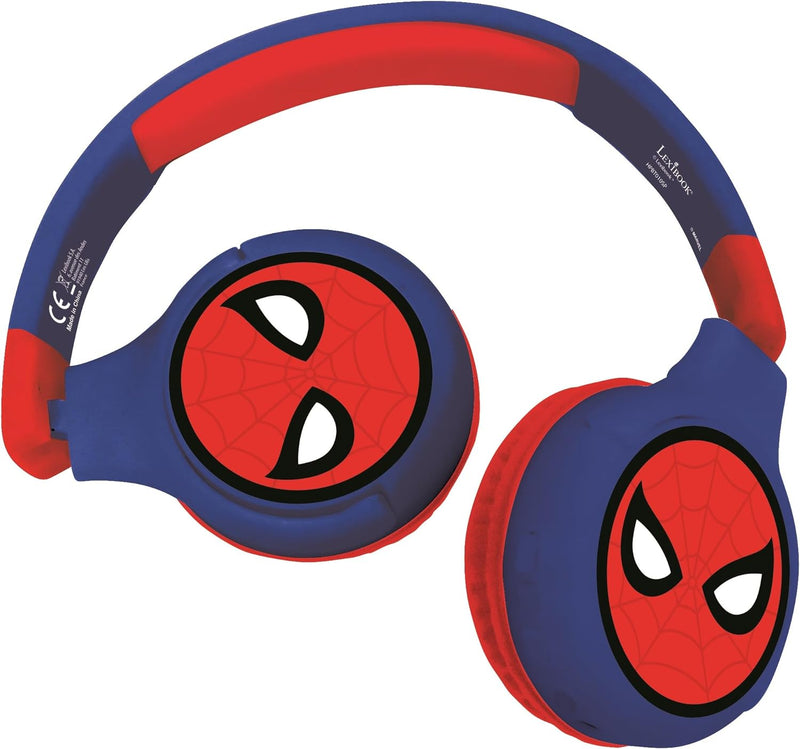 Lexibook HPBT010SP Spiderman 2-in-1-Bluetooth-Kopfhörer für Kinder-Stereo Wireless Wired, Kindersich