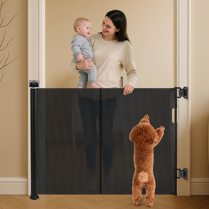Treppenschutzgitter Ausziehbar für Babys, ausziehbar bis zu 150 cm breites Netz, Treppenschutzgitter