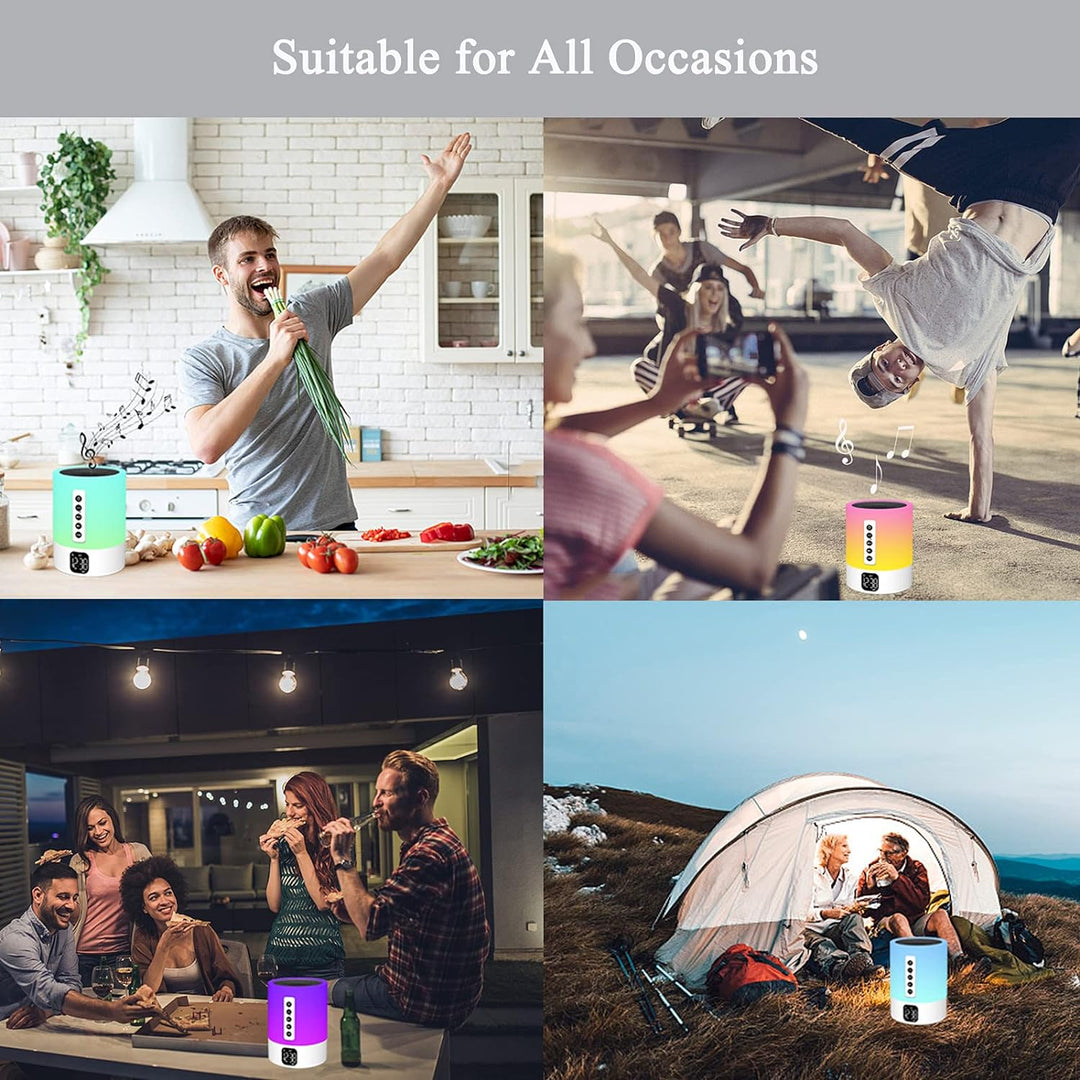 Bluetooth Lautsprecher mit Licht, White Noise Machine, Lichtwecker, Nachttischlampe Touch Dimmbar mi