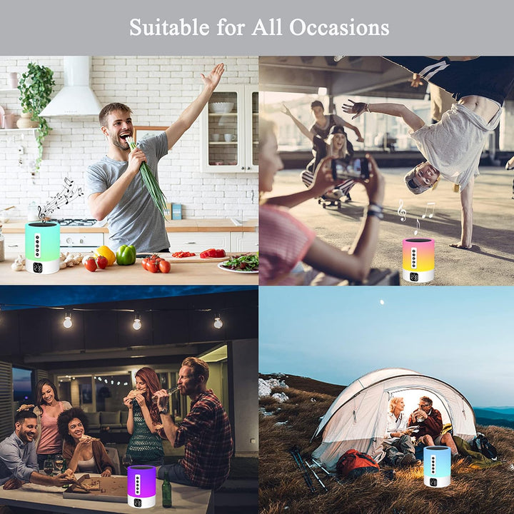 Bluetooth Lautsprecher mit Licht, White Noise Machine, Lichtwecker, Nachttischlampe Touch Dimmbar mi