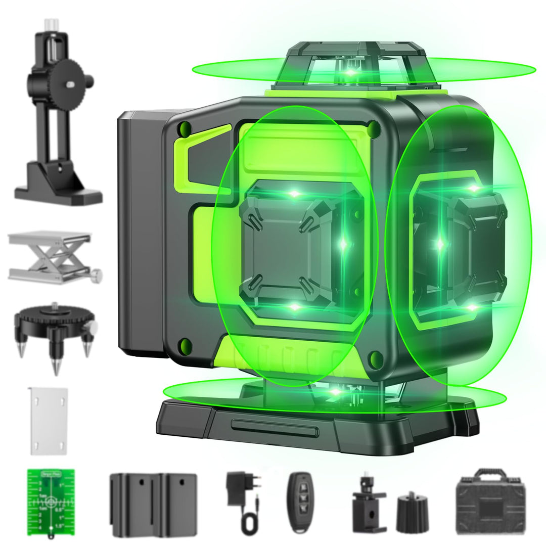 Kreuzlinienlaser Grün 16 Linien Nivellierlaser, 4 x 360 ° Laser wasserwaage, linienlaser kreuzlaser