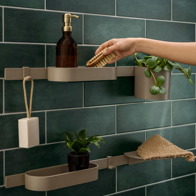 hansgrohe WallStoris Planet Edition - Ablagekorb, Duschablage ohne bohren, Duschkorb ohne bohren, Ba