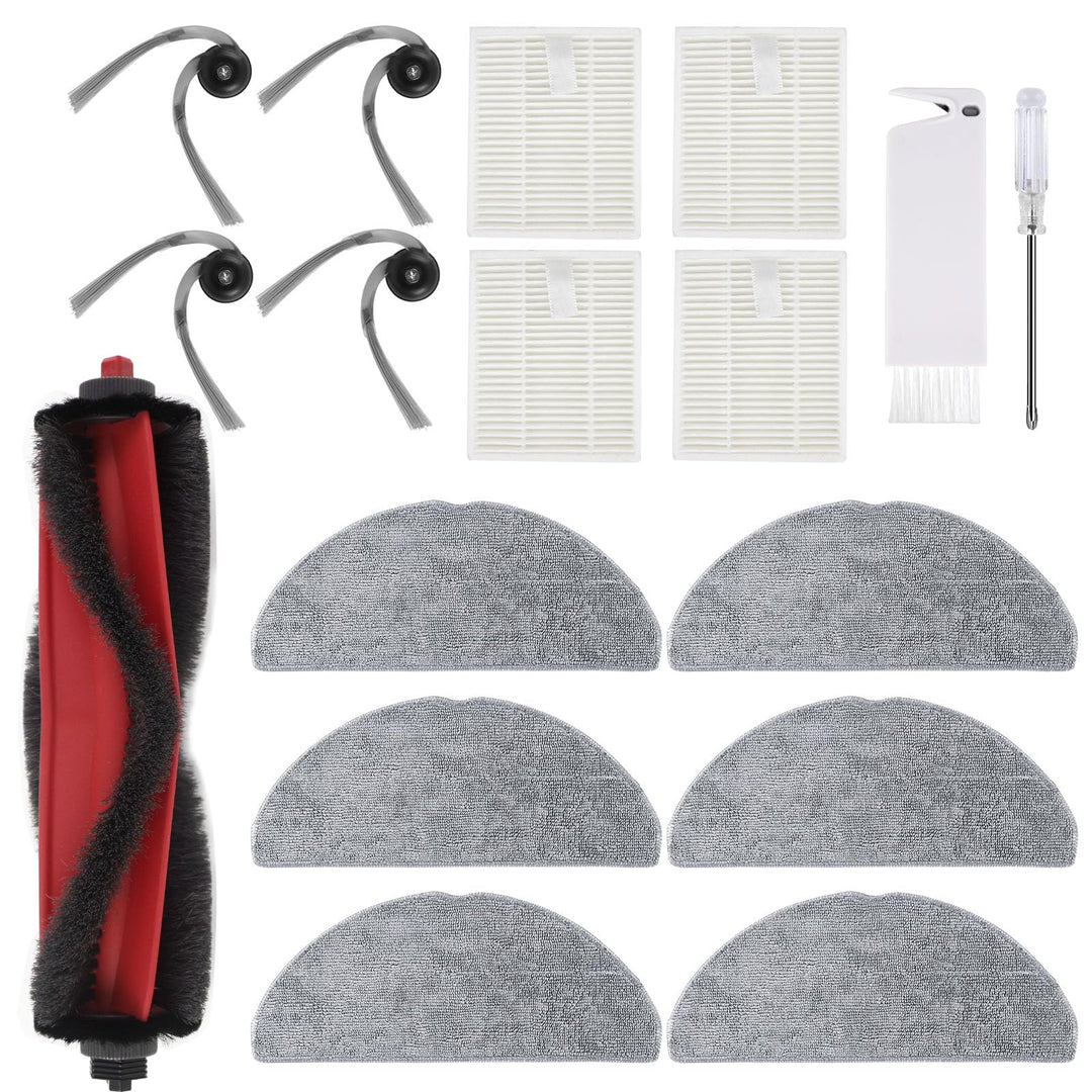 Q7 M5 Zubehör für Roborock Q7 M5,Q7 M5+,Q7 L5,Q7 L5+ Staubsauger,1 Hauptbürsten,4 HEPA-Filter,6 Wisc