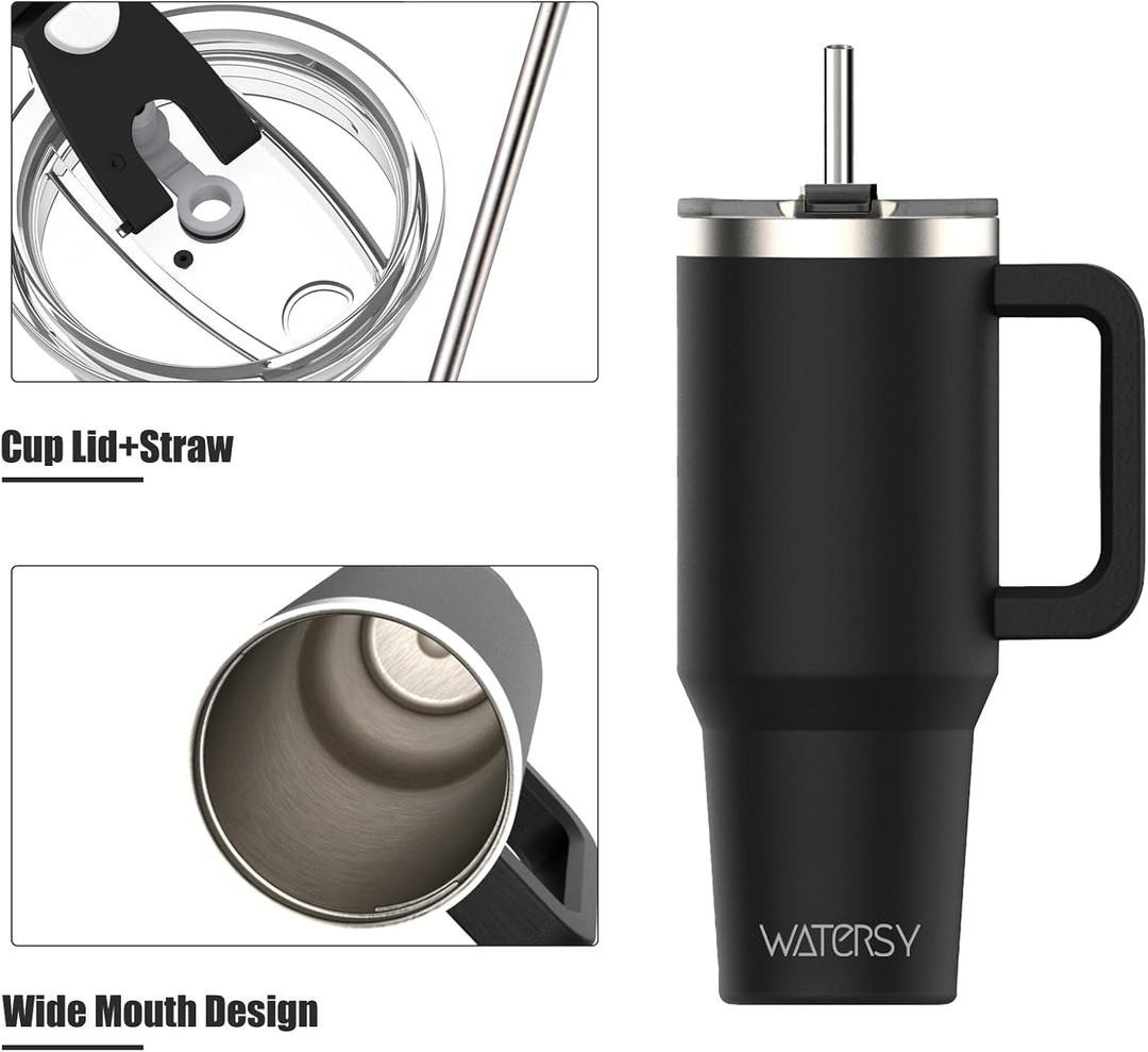 WATERSY 30oz Kaffeebecher to Go Thermobecher Doppelwandiger Edelstahl Vakuum Auslaufsicher Trinkbech