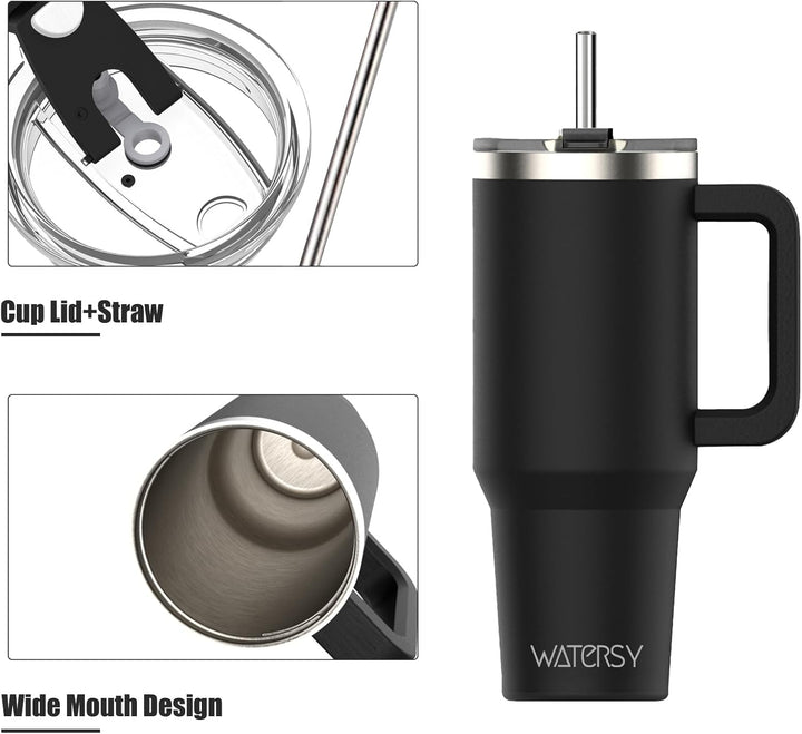 WATERSY 30oz Kaffeebecher to Go Thermobecher Doppelwandiger Edelstahl Vakuum Auslaufsicher Trinkbech