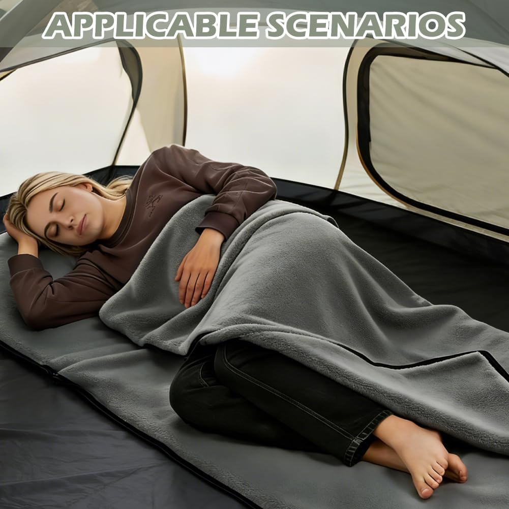 Hüttenschlafsack Baumwolle & Ultralight Inlett Schlafsack – 180x80 cm Kompakter Polarfleece Innensch
