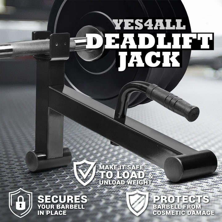 Yes4All Deadlift Jack | Kreuzheben Langhantelheber mit UHMW Protective Pad Griff für Laden und Entla