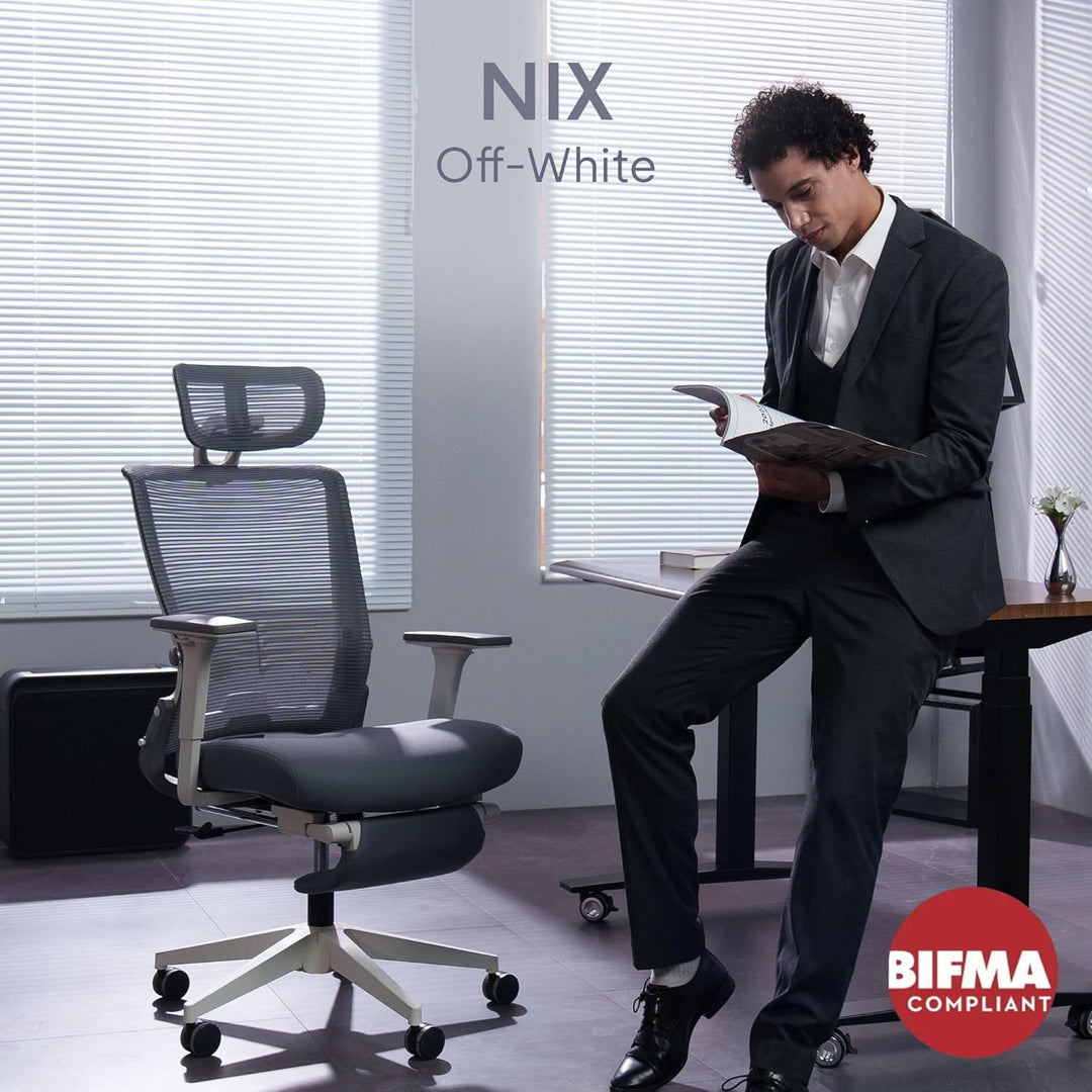 FLEXISPOT Ergonomischer Bürostuhl, Foldex, klappbarer Bürostuhl für Kleine Räume mit Lendenwirbelstü