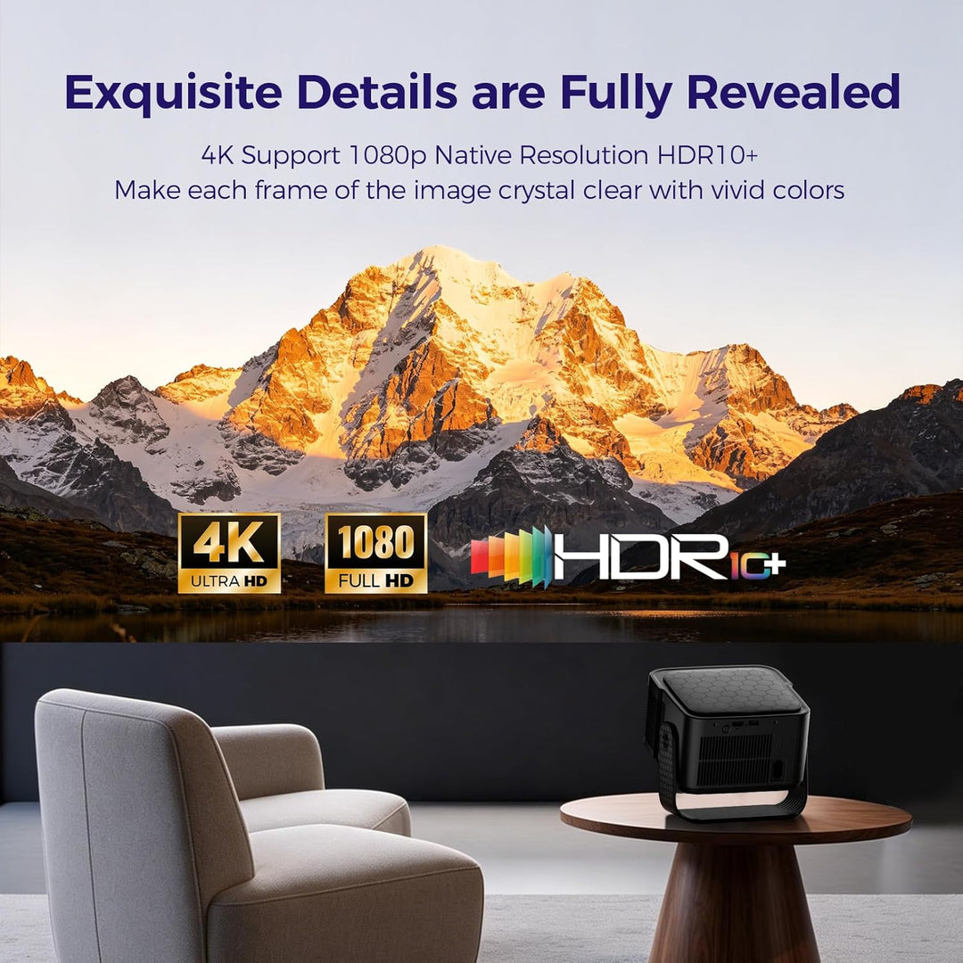 Beamer [Google TV 50000+ Apps & 4K 8K Support 1080p Native Auflösung & Automatische Bildschirmkorrek
