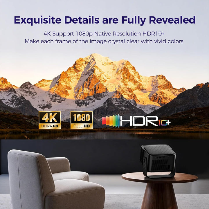 Beamer [Google TV 50000+ Apps & 4K 8K Support 1080p Native Auflösung & Automatische Bildschirmkorrek