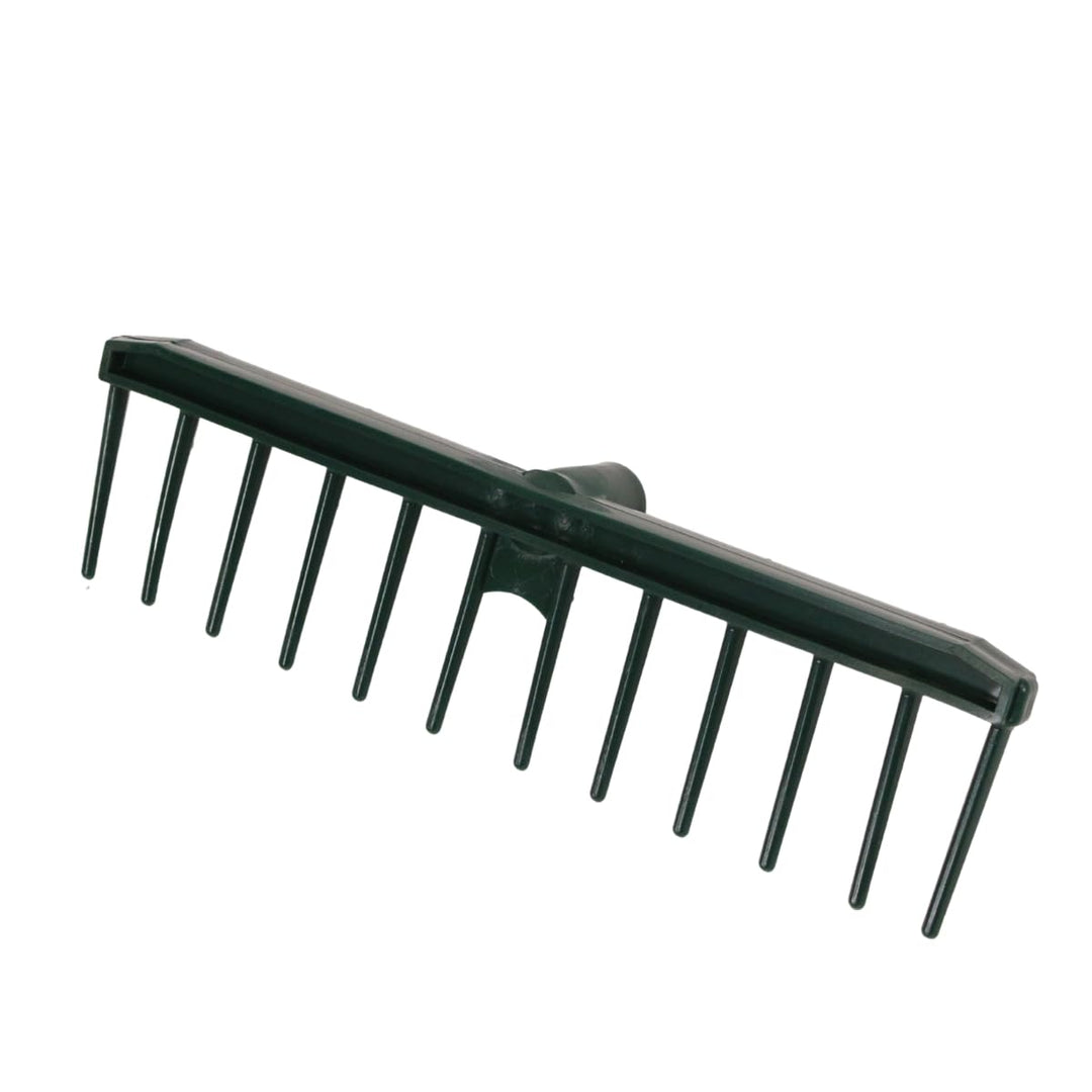 Kunststoffrechen 42cm mit 12 Zinken Rechen Grün für Laub &amp; Boden | Gartenrechen 230g Laubrechen für