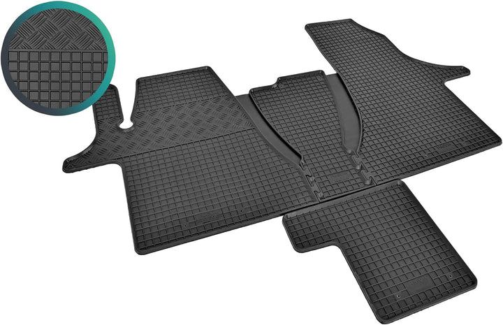 Z4L Gummifussmatten und Kofferraumwanne EIN Set geeignet für VW T6.1 Transporter/Caravelle 8 Sitze 2