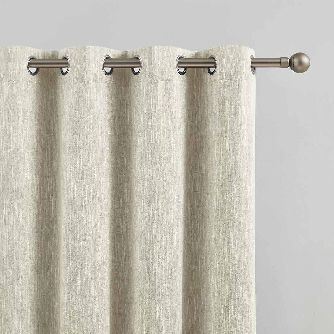 Melodieux Vorhänge Verdunkelung Gardinen Blickdicht Leinenoptik für Wohnzimmer kinderzimmer Schlafzi