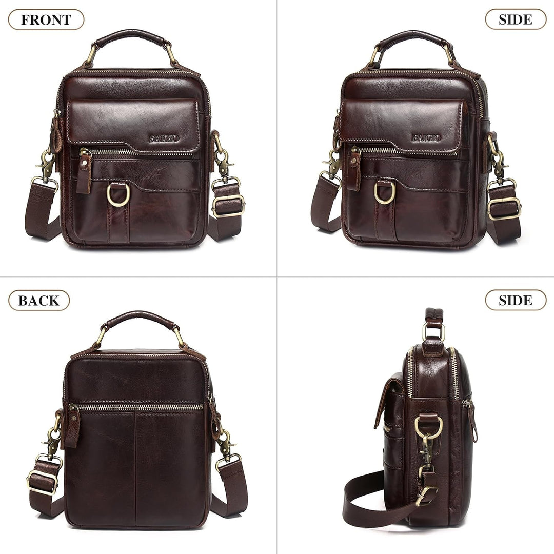 BAIGIO Schultertasche Herren Umhängetasche Leder Herrentasche Vintage Crossbody Messenger Bag für Ar