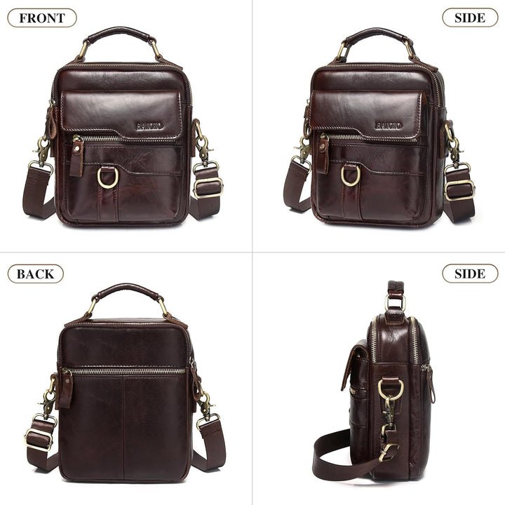 BAIGIO Schultertasche Herren Umhängetasche Leder Herrentasche Vintage Crossbody Messenger Bag für Ar