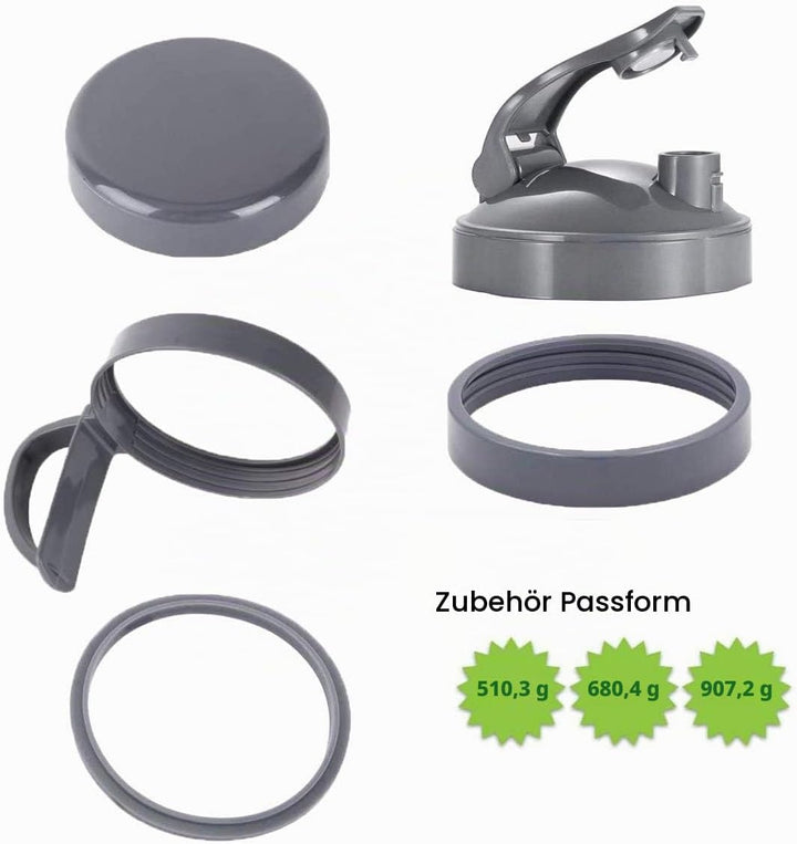 Mixer-teile, 510 ml / 680 ml Becher mit Lippen-Ring, Flip-Top to go Deckel, Frischhaltedeckel, Dicht