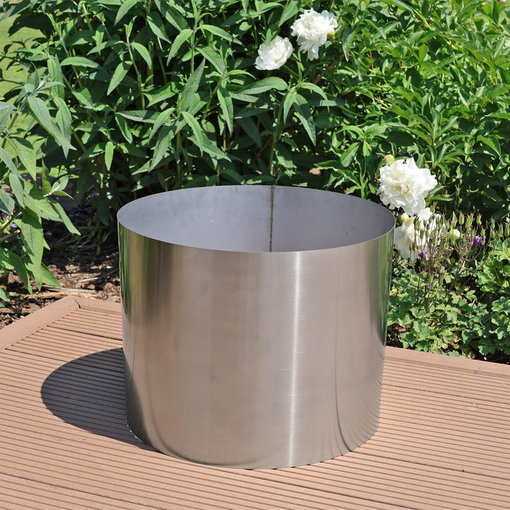 CLGarden Edelstahl Umrandung für 30 Liter Brunnenbecken Gartenbrunnen Brunnenumrandung für Terrasse