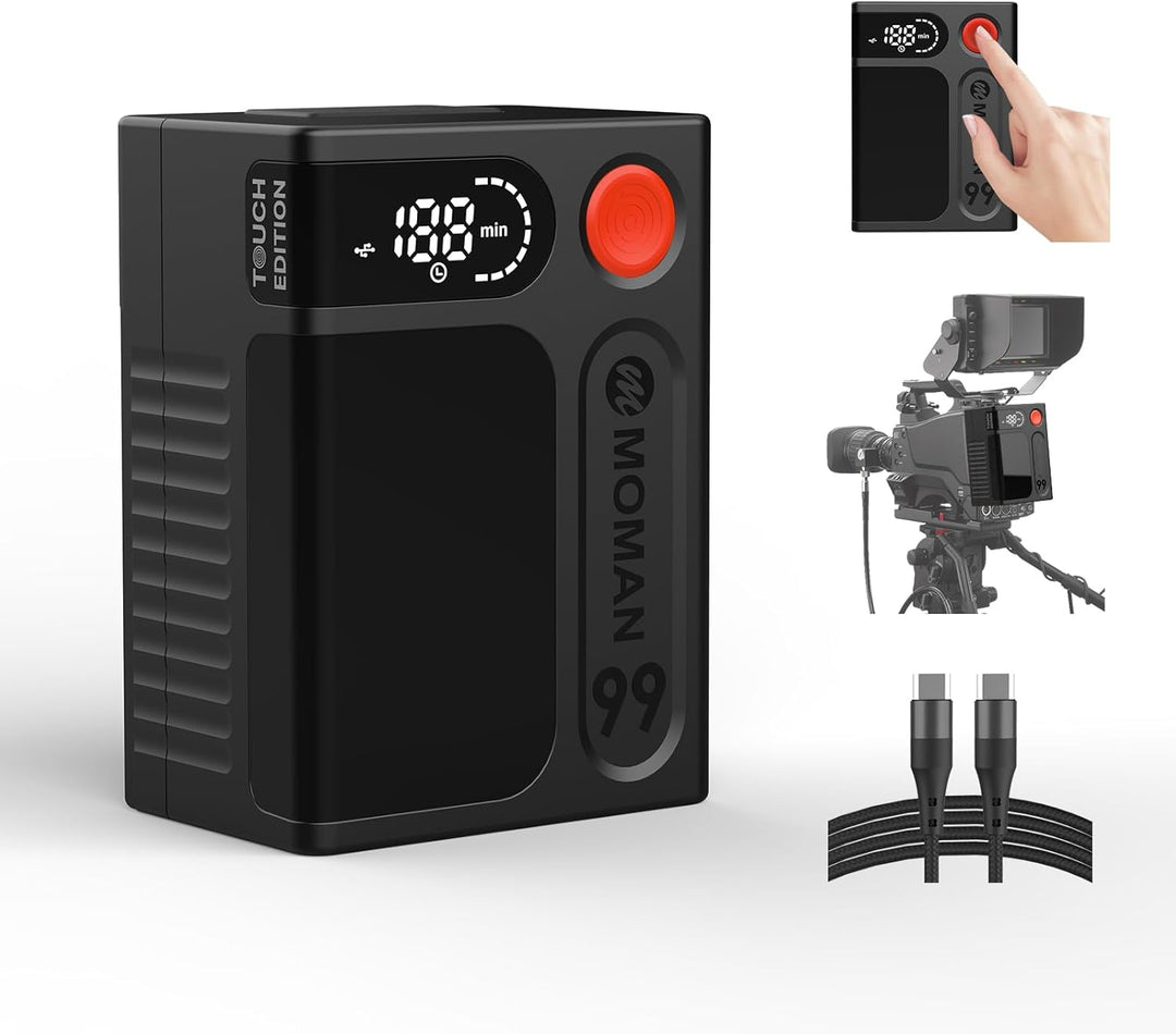 V Mount Akku, Moman Power 99 Touch Mini V-Lock Batterie 99Wh/6900mAh mit Berührungstaste&LED Bildsch