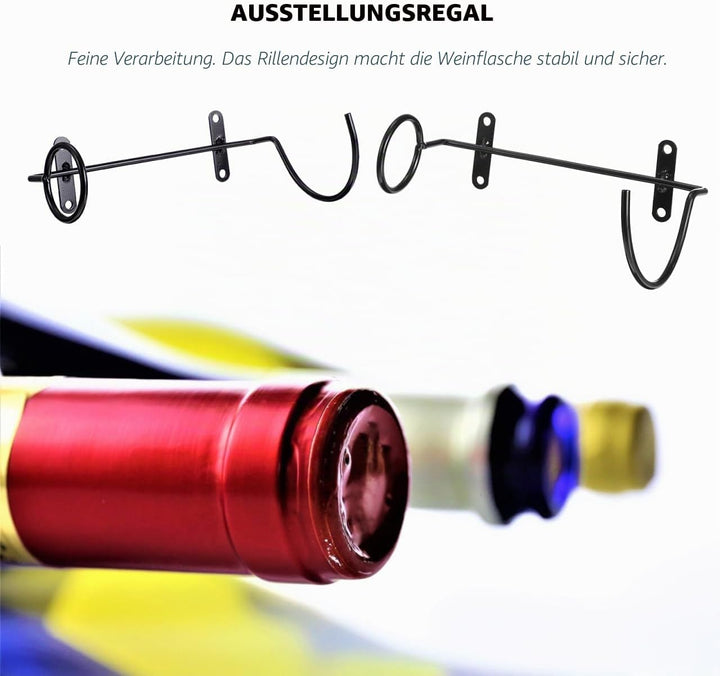 Flaschen Regal Weinregal Aus Eisen FüR 6 Flaschen Rotwein Lagerung Und PräSentation Kompaktes Schwar