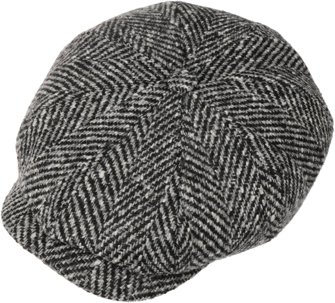 Stetson Herren Schurwoll-Fischgräten-Hutteras-Mütze 61 Schwarz