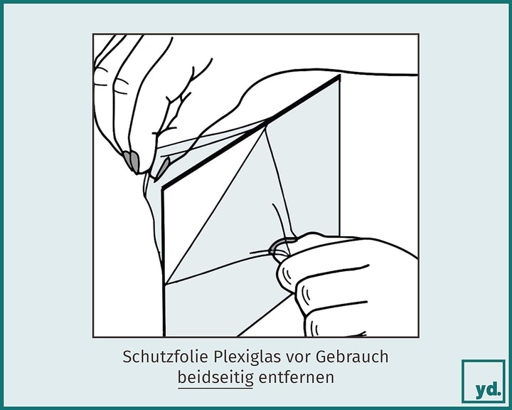 yd. Your Decoration - Bilderrahmen nach Mass - Bilderrahmen aus Aluminium mit Acrylglas - Antireflex