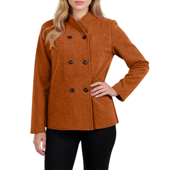 Ansenesna Wintermantel Damen Wolle Elegant Kurz Wollmantel Winter Warm Übergangsjacke Ohne Kapuze He