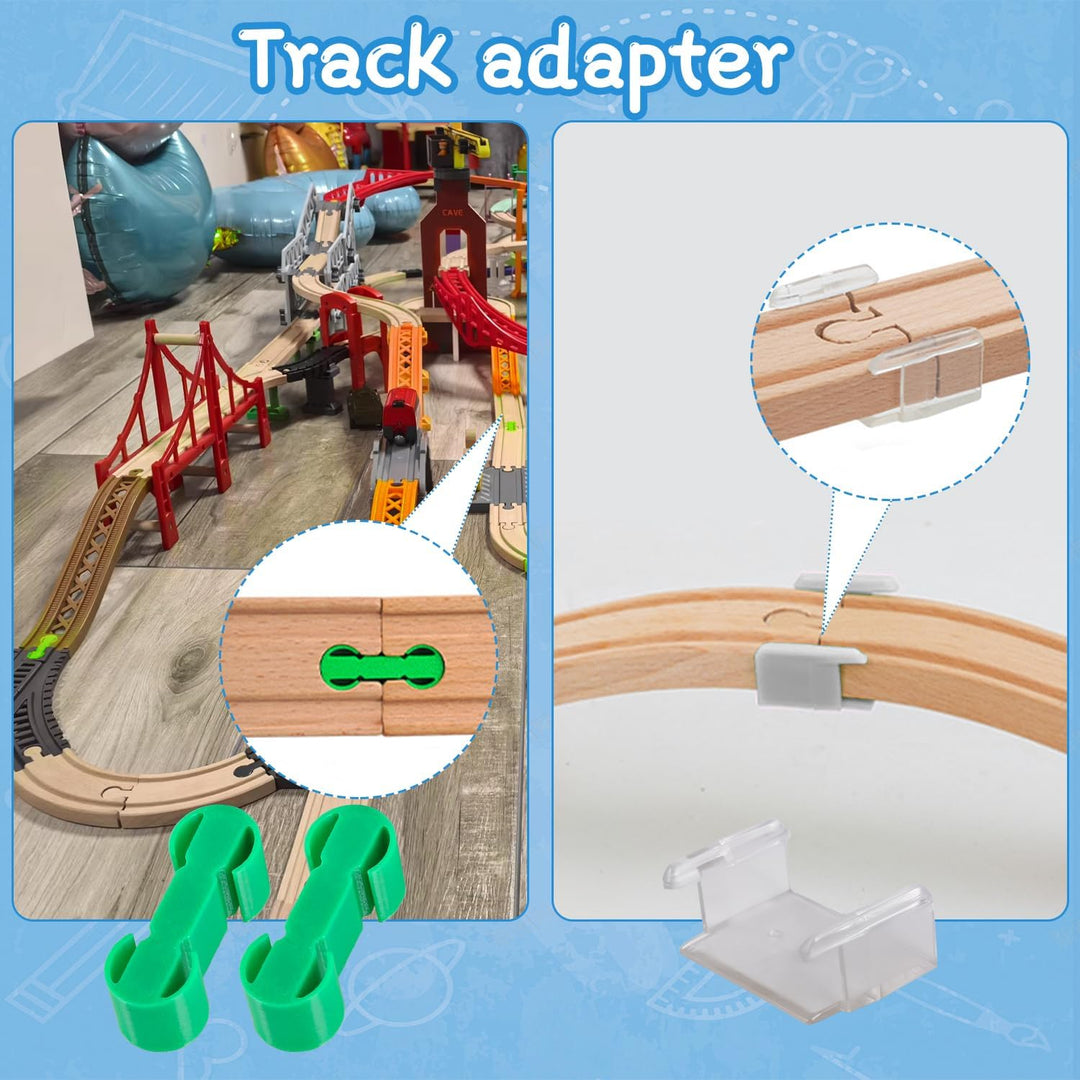 Holzeisenbahn Schienen Adapter 28 Stück Eisenbahn Holz Schienen Connectors Zubehör für Holzeisenbahn