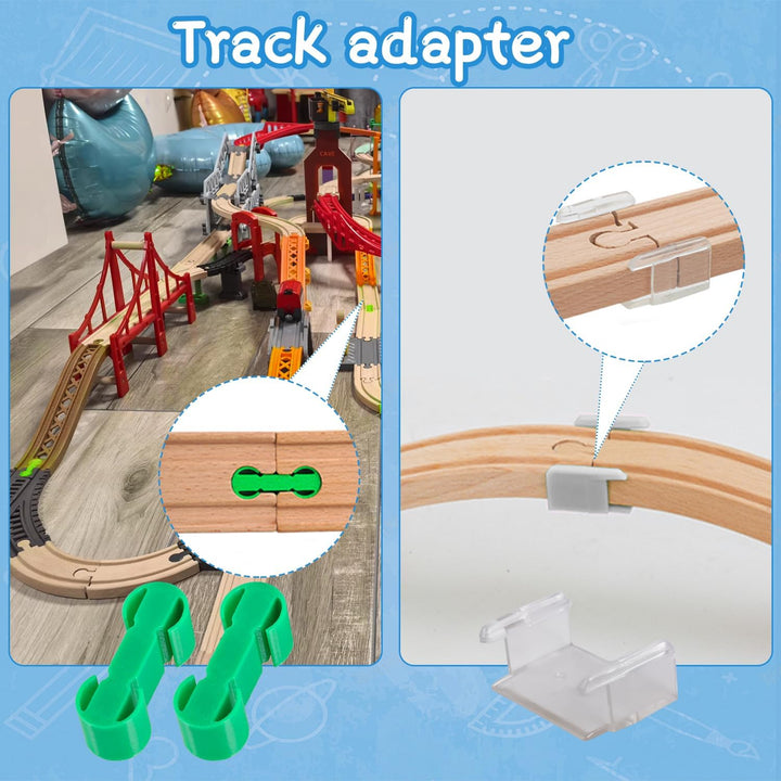 Holzeisenbahn Schienen Adapter 28 Stück Eisenbahn Holz Schienen Connectors Zubehör für Holzeisenbahn