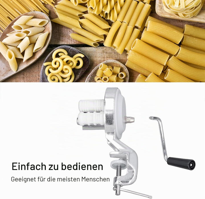 Manueller Makkaroni Maschine, Edelstahl Makkaroni-Maker Handkurbel Nudelmaschine Pasta-Nudel Maschin