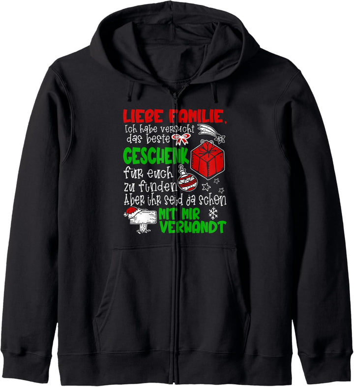 Weihnachten Familie Lustig Damen Herren Weihnachts Kapuzenjacke