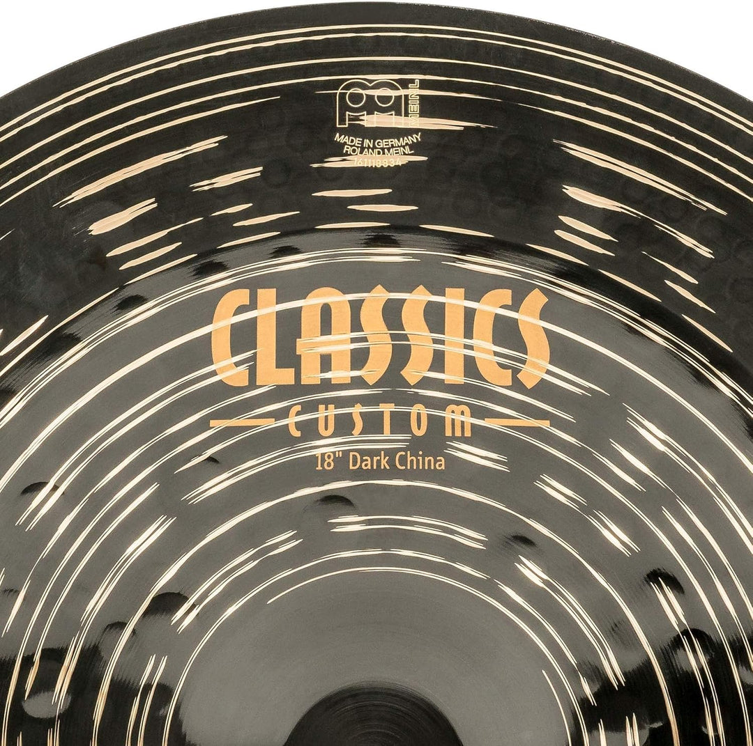 Meinl Cymbals Classics Custom Dark China 18 Zoll (Video) Schlagzeug Becken (45,72cm) B12 Bronze, Dun