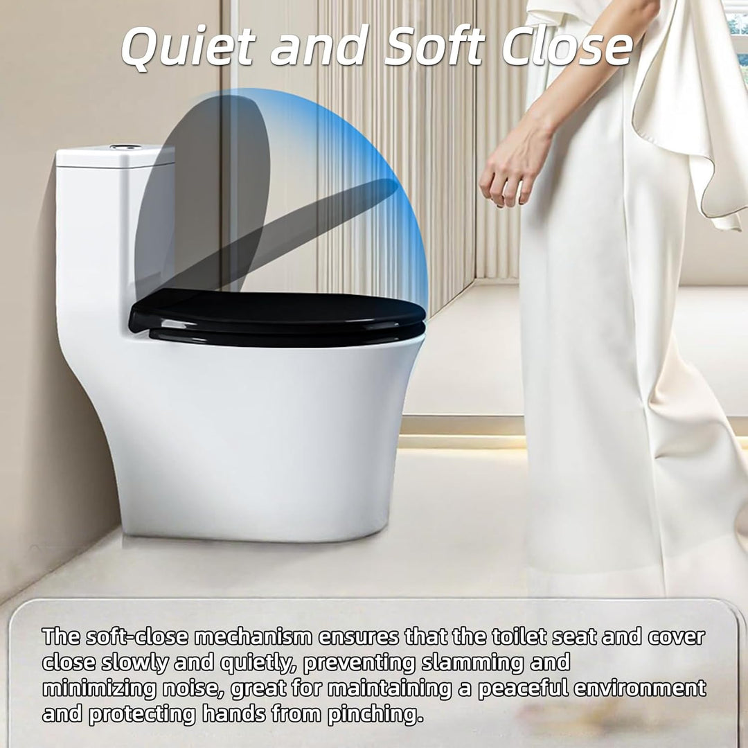 WC Sitz Mit Absenkautomatik,Toilettendeckel Ovale-Form Hochwertige Und Stabile Antibakterieller Toil