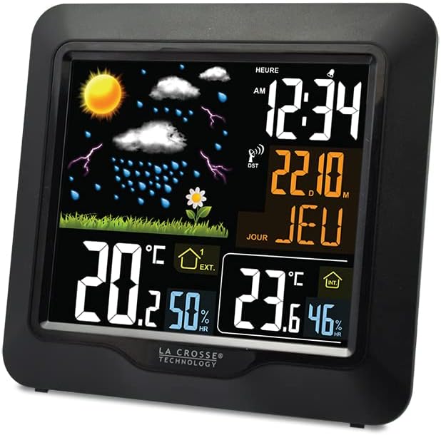 La Crosse Technology - WS6820 Funk-Wetterstation mit farbigem LCD-Display – Schwarz